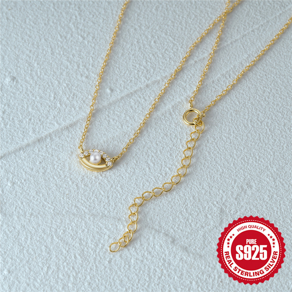 Fashion Personality Pearl Devil's Eye Necklace